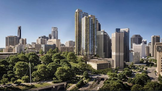 An artist’s impression of a potential development at Turbot Street in the Brisbane CBD. 