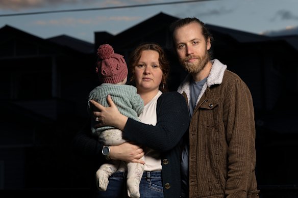 Hopeful home buyers Estelle and Josh Forrest, with their baby daughter, were horrified to learn the property inspection report provided by their estate agent had had pages removed.