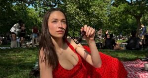 Elsie Hewitt Wows in Plunging Revenge Dress During Picnic After Pete Davidson Split