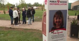 Parents of girl killed by cardiac arrest get defibrillator installed in rural Alberta town