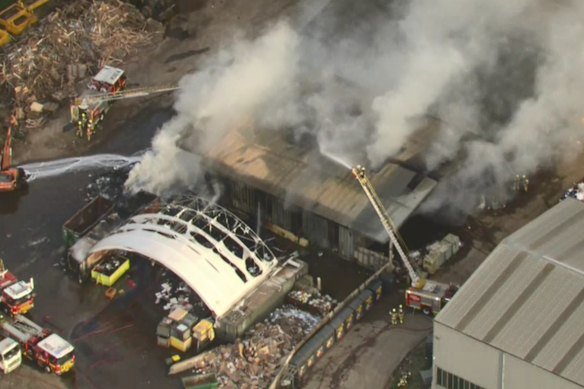 A fire in Broadmeadows in 2024. FRV’s latest report shows the agency meets its target response time in the suburb in two-thirds of cases.