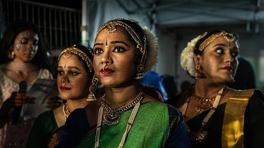 Dancers wait to perform at a Diwali Festival in Blacktown, NSW. Australia’s Indian community is part of a global diaspora numbering 35 million