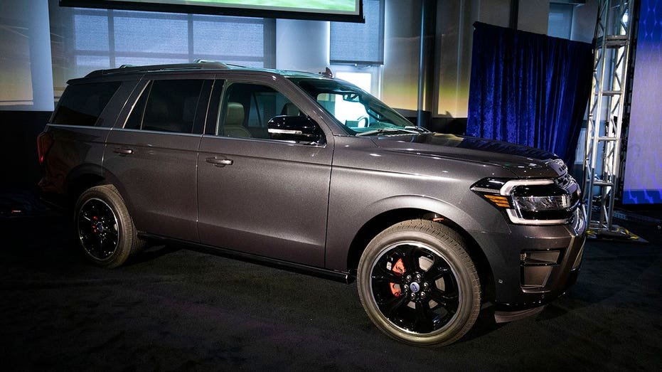 PONTIAC, MI - SEPTEMBER 21: The new 2022 Ford Expedition full size SUV is revealed to the news media during its debut at the 2021 Motor Bella auto show on September 21, 2021 in Pontiac, Michigan. The outdoor show runs from September 21 to September 26 and features over 350 cars, trucks, and utility vehicles on display, ride-along opportunities with professional drivers on a hot laps track, test drives, off-road track activations, and unique technology displays. (Photo by Bill Pugliano/Getty Images)