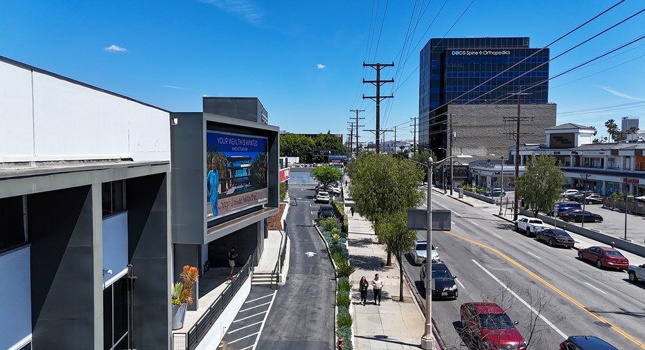 Billboard overlooking Los Angeles street