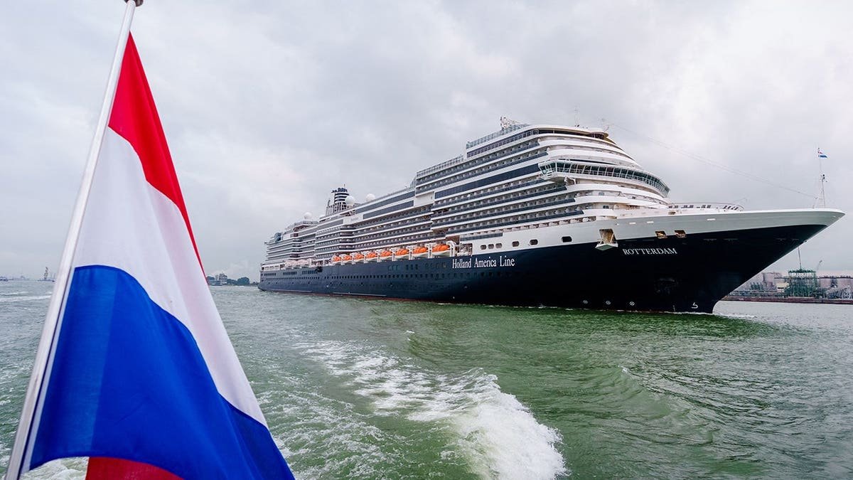 The cruise ship Rotterdam arriving at the port of Rotterdam