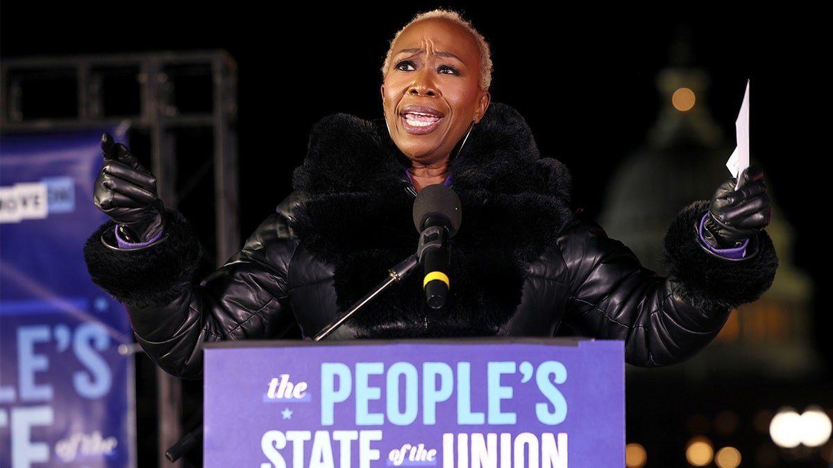Joy Reid speaking at a rally outside the U.S. Capitol on the National Mall in Washington, D.C.