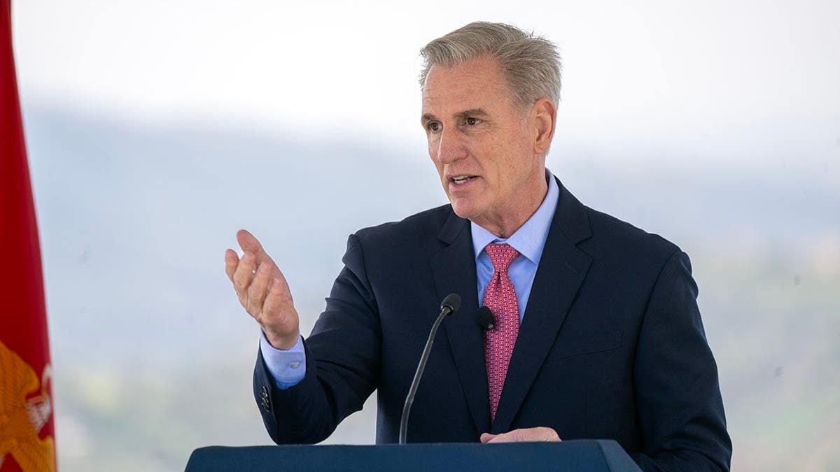 Former Speaker Kevin McCarthy speaking at Ronald Reagan Presidential Library in Simi Valley California