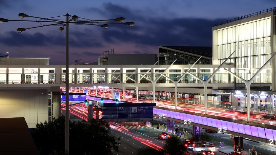cars driving at lax airport