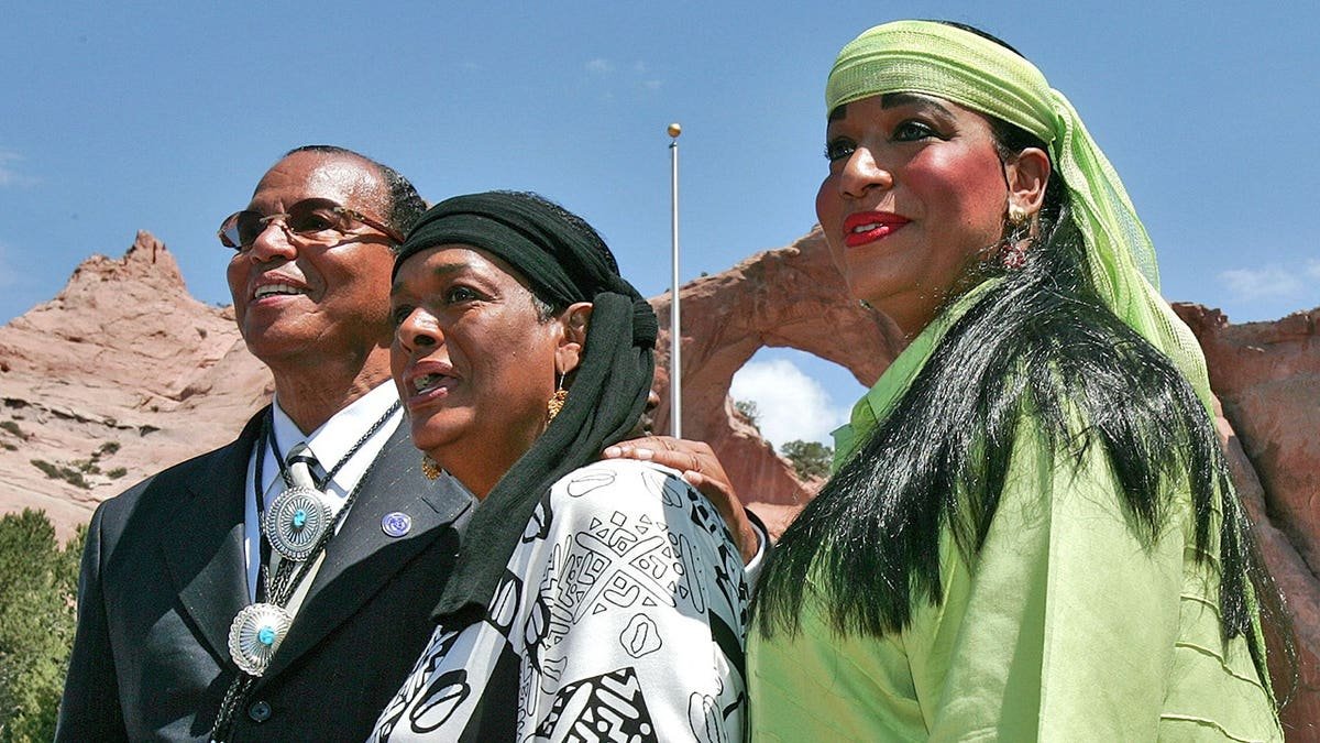 Louis and Khadijah Farrakhan with daughter Maria Farrakhan Mohammad