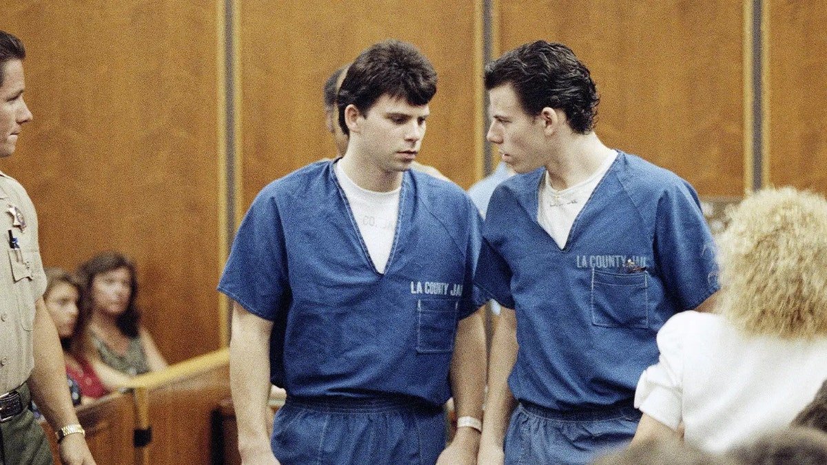 Lyle and Erik Menendez leaving a courtroom in Santa Monica California
