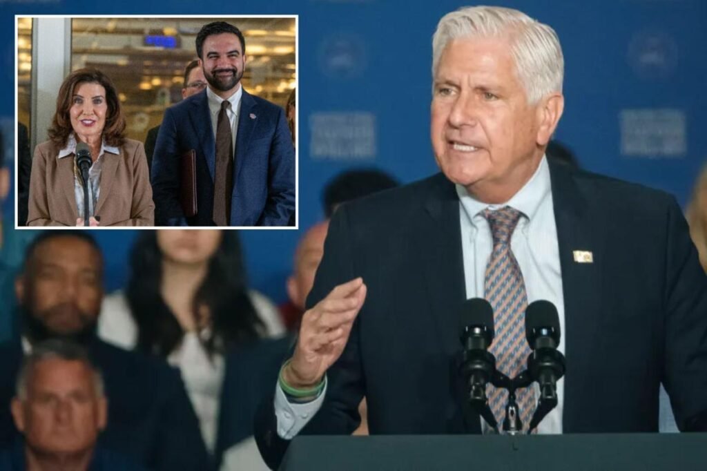GOP governor hopeful Bruce Blakeman blasts ‘dangerous’ Mamdani, Hochul in pitch to moderates