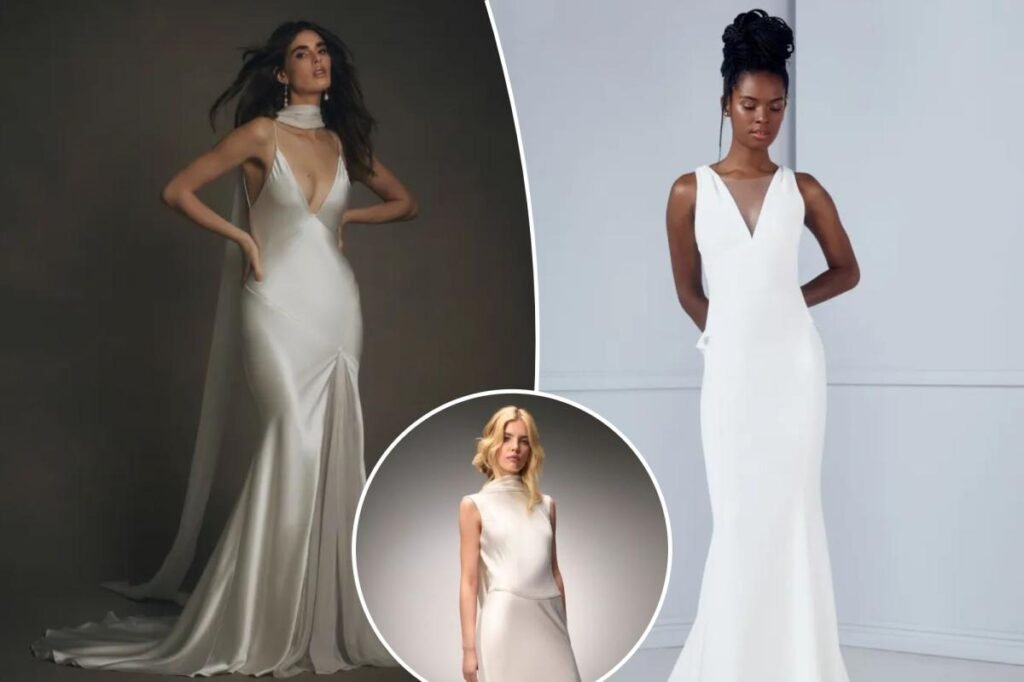 Less is more: Minimalist gowns that channel the ’90s are on trend Less is more: Minimalist gowns that channel the ’90s are on trend