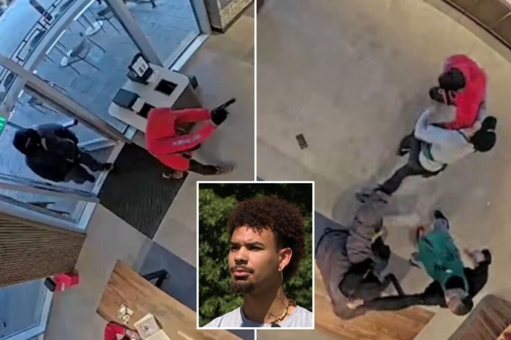 Starbucks workers bravely fight off robbers before they were fired for stopping duo, new video shows Starbucks workers bravely fight off robbers before they were fired for stopping duo, new video shows