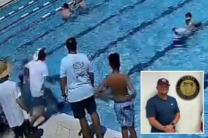 ICE officer makes heroic rescue after 6-year-old girl has pool emergency