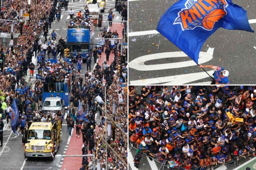 Knicks fans trade bathroom entry codes, tips as crowds flood ticker-tape parade: ‘Going to be gross’