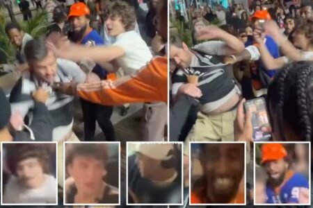 NYPD searching for several hooligans who attacked Spurs fan and snatched his jersey after Game 3 mayhem NYPD searching for several hooligans who attacked Spurs fan and snatched his jersey after Game 3 mayhem