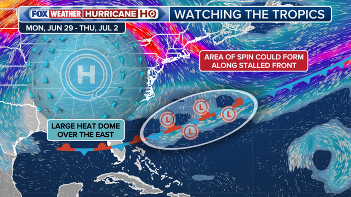 a weather map showing a major storm over the Atlantic