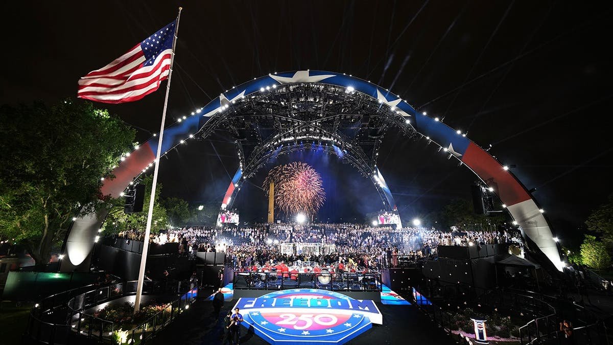 UFC Freedom 250 event setup on the South Lawn of the White House in Washington