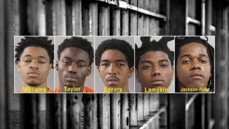 Five charged after jumping out of pickup truck to allegedly rob a man at gunpoint — for  vape pen: police