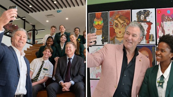 Langbroek has taken his “signature move” fish-eye selfies at Corinda SHS on multiple occasions.