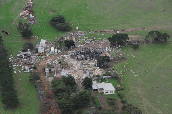 An aerial photograph of the Derrinallum site on April 12, 2014.