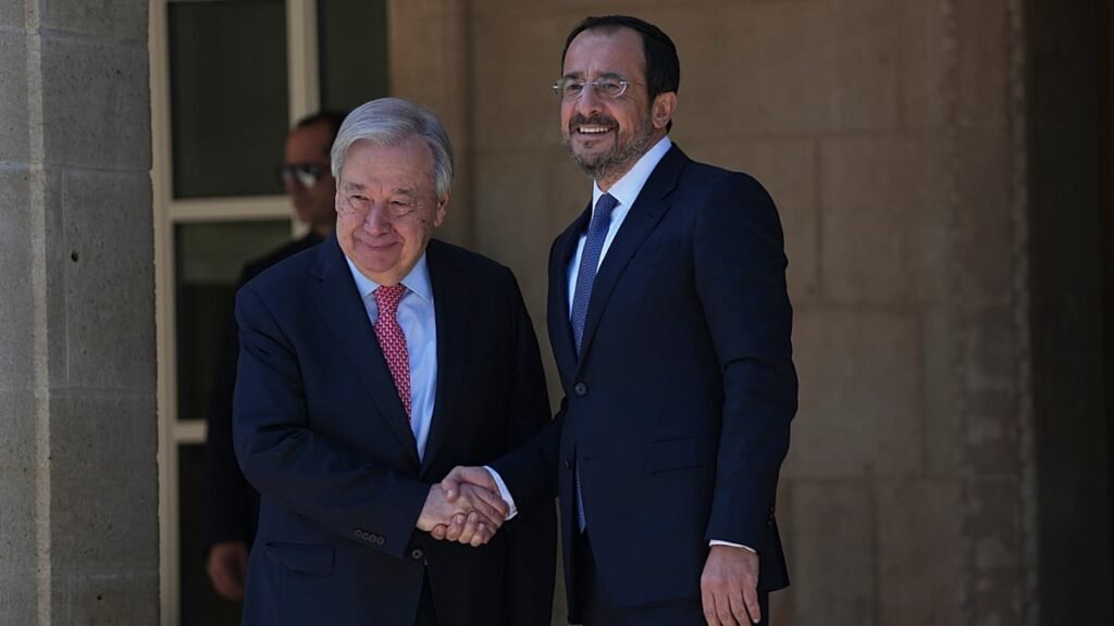 Guterres meets with both sides in push to re-unify Cyprus