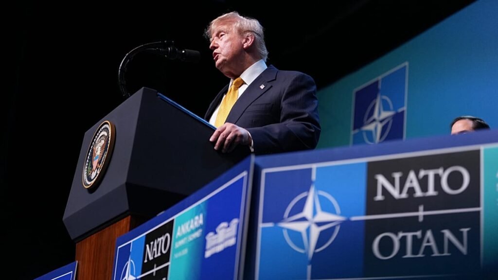 Trump tempers fury to end two-day NATO summit on high note Trump tempers fury to end two-day NATO summit on high note