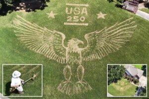 Alabama homeowner creates most patriotic front lawn celebrating America 250 with bald eagle mural