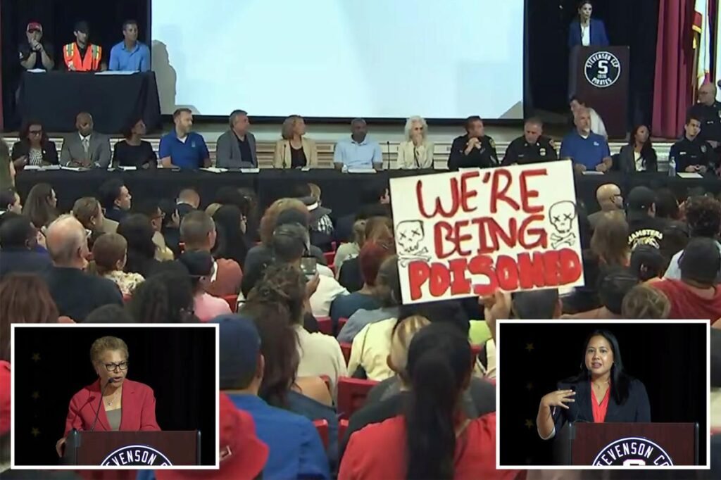 Furious Boyle Heights residents clash with Karen Bass over response to warehouse fire: ‘Who can yell the loudest’ Furious Boyle Heights residents clash with Karen Bass over response to warehouse fire: ‘Who can yell the loudest’