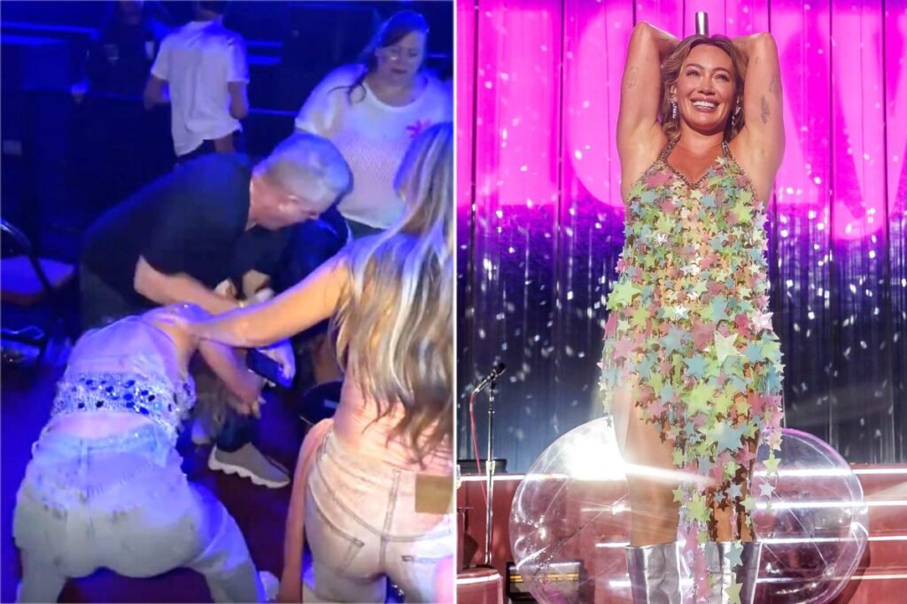 Wild hair-pulling brawl breaks out at Hilary Duff concert in LA Wild hair-pulling brawl breaks out at Hilary Duff concert in LA