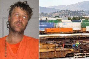 Arizona man who allegedly rode naked atop moving locomotive arrested after bizarre train stunt Arizona man who allegedly rode naked atop moving locomotive arrested after bizarre train stunt