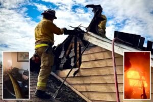 Fire crews reveal harrowing moments they rushed into burning homes as flames spread across Antelope Valley