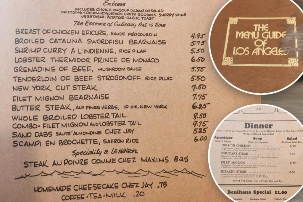 1975 Los Angeles restaurant guide is a trip down memory lane with prices from a bygone era