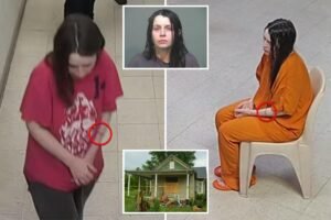Ohio house of horrors mom appears to have mysterious mark on her arm — and tries to cover it up in new booking video Ohio house of horrors mom appears to have mysterious mark on her arm — and tries to cover it up in new booking video