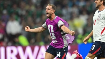 England’s Jordan Henderson undergoes surgery after suffering fracture while celebrating win over Mexico England’s Jordan Henderson undergoes surgery after suffering fracture while celebrating win over Mexico