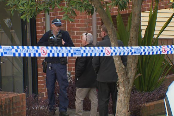 Police at the home in Wyong where the boy was found dead last weekend.