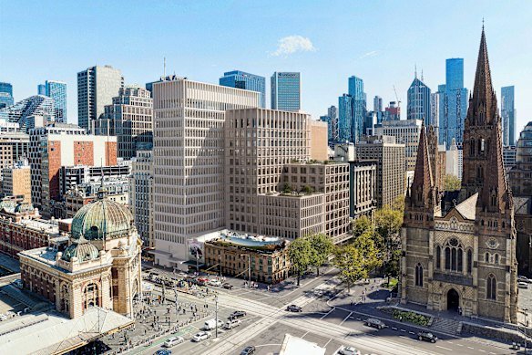‘Bully’ office tower would shadow Flinders Street steps all winter, blast cold wind ‘Bully’ office tower would shadow Flinders Street steps all winter, blast cold wind