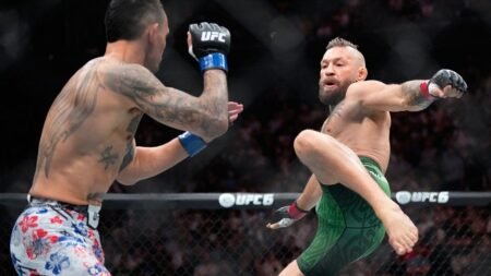 Conor McGregor’s long-awaited Octagon return cut short by apparent knee injury seconds into UFC 329 Conor McGregor’s long-awaited Octagon return cut short by apparent knee injury seconds into UFC 329