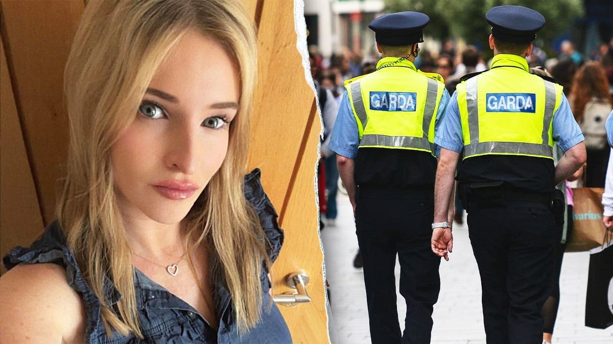 Composite image of Jamey Carney and Irish police officers patrolling Dublin.