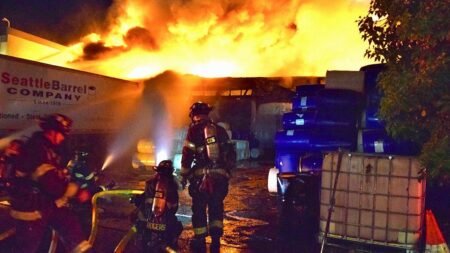 Seattle fire crews respond to 3-alarm Industrial District warehouse fire, roof partially collapses Seattle fire crews respond to 3-alarm Industrial District warehouse fire, roof partially collapses