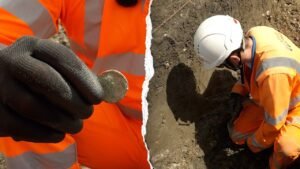 1,740-year-old Roman coin bearing emperor’s name found as England rail dig reveals clues