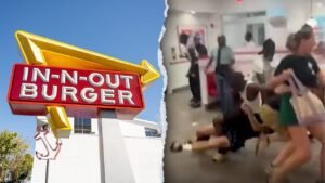 Teen brawl inside In-N-Out sends customers running during monsoon storm, video shows Teen brawl inside In-N-Out sends customers running during monsoon storm, video shows
