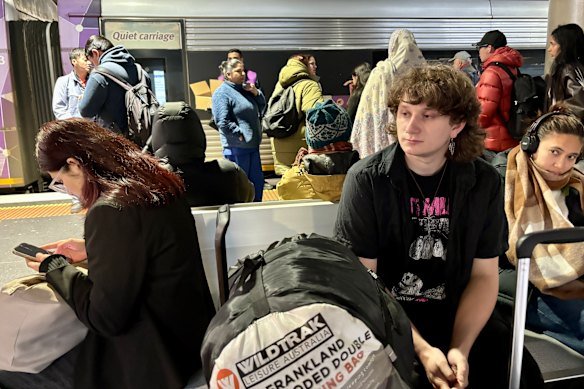 V/Line passenger Brodie Goss was stranded at Southern Cross.