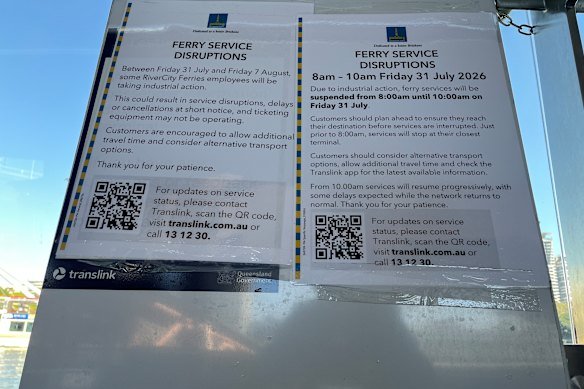 The signs have been posted at terminals around the city. 