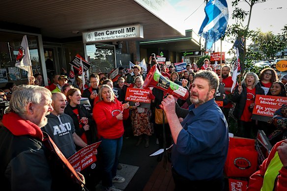 AEU Victorian branch president Justin Mullaly.