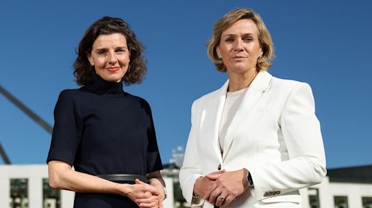 Member for Wentworth Allegra Spender (left) and Member for Warringah Zali Steggall. 