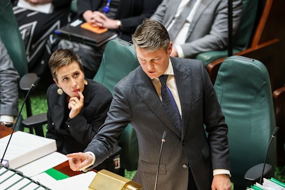 New premier Ben Carroll and deputy premier Gabrielle Williams in question time on Wednesday. 