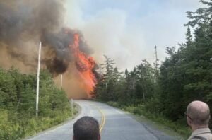 N.S. crews continue battling out-of-control wildfire northeast of Halifax N.S. crews continue battling out-of-control wildfire northeast of Halifax