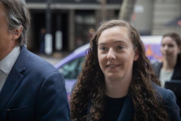 Former Univeristy of Wollongong chief governance officer Alyssa White arrives at the corruption inquiry on Wednesday.