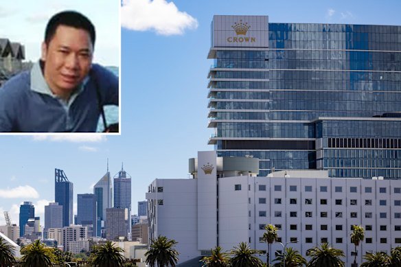 Singaporean businessman Huang Youlong, inset, lost $60 million within the space of days during a junket to Crown Perth in 2015. 
